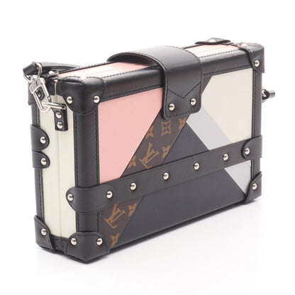 Louis Vuitton Petite Malle Shoulder Bag In Leather And Coated Canvas With Monogram Design