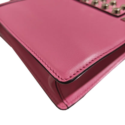 Prada Elektra 1Bd120 Electra Bag Studded Shoulder Crossbody Calf Leather Saffiano Pink Black