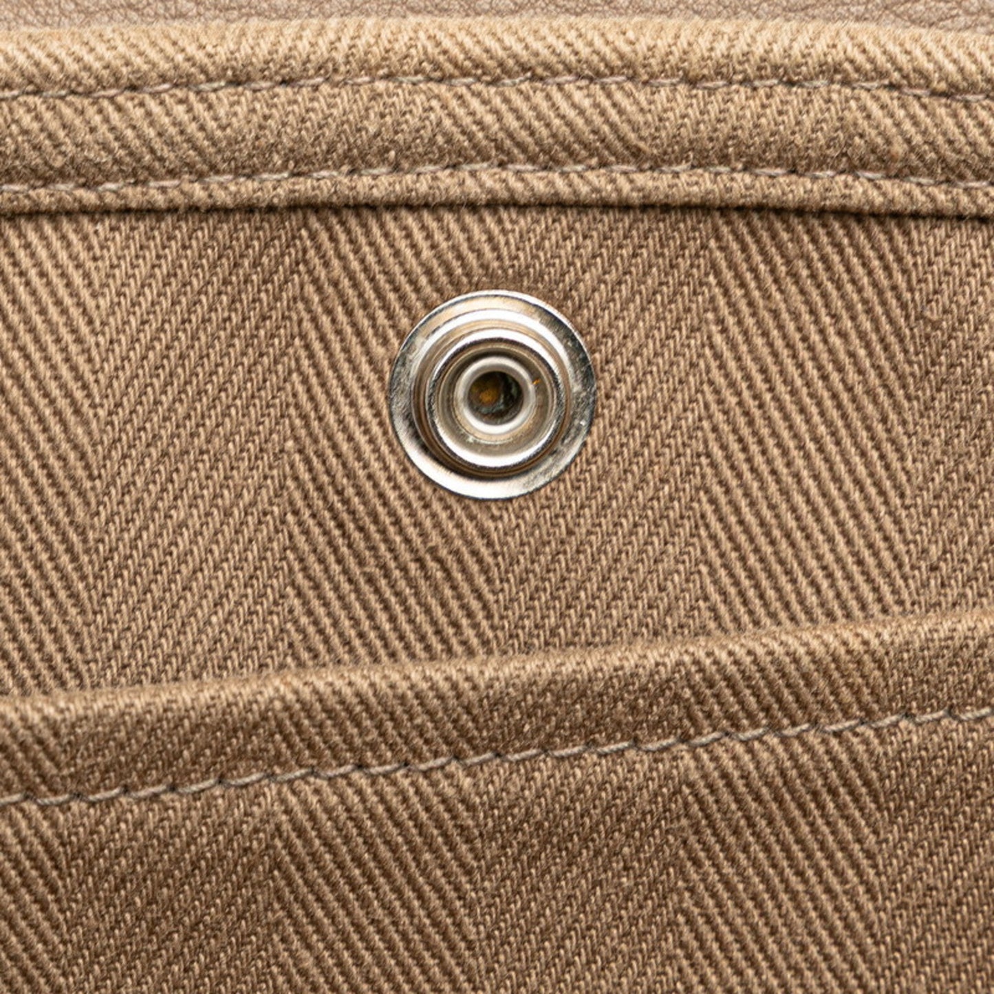 Hermes Herms Valparaiso Pm Handbag In Etoupe Greige Toile Chevron Swift