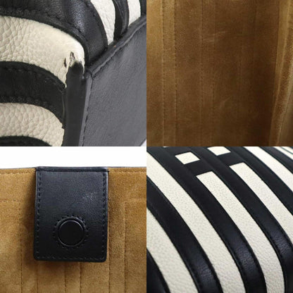 Loewe Handbag Tote Bag Flamenco Knot Leather Black White
