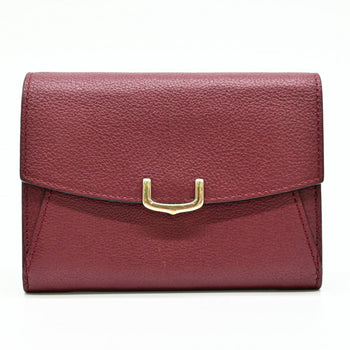 Cartier C De Compact Wallet Bi-Fold Leather Bordeaux Red L3001502