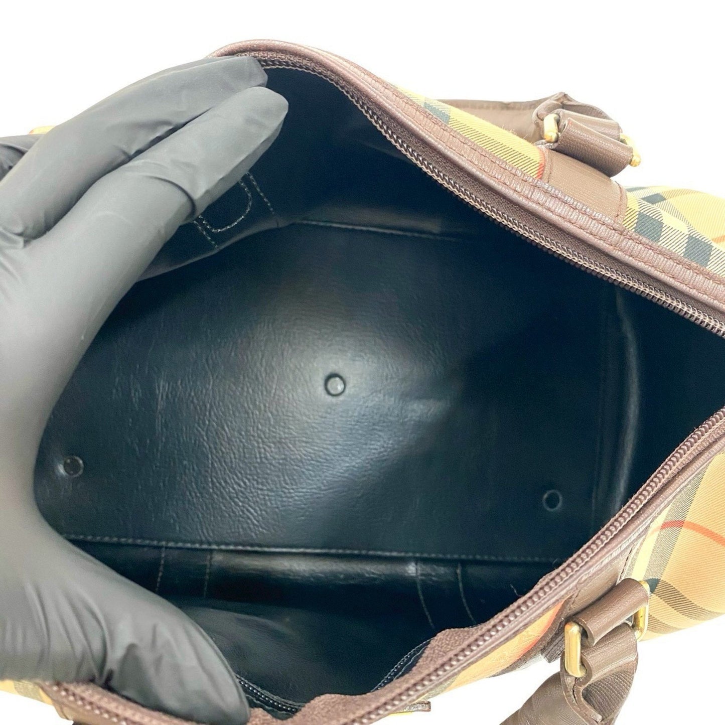 Burberry'S Nova Check Shadow Horse Logo Canvas And Leather Handbag