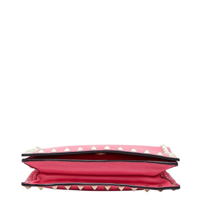 Valentino Studded Shoulder Bag In Pink Leather