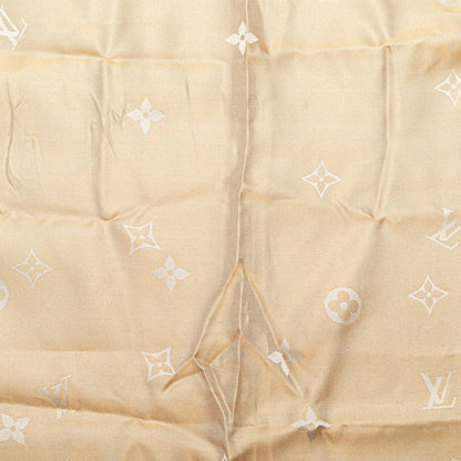 Louis Vuitton Monogram Scarf Muffler Beige Silk