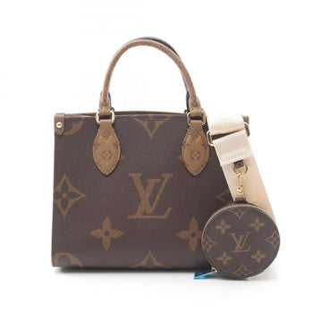 Louis Vuitton On The Go Pm Monogram Reverse Handbag Coated Canvas
