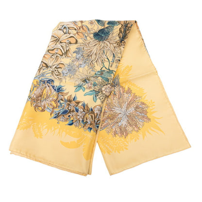 Hermes Herms Carr 90 "L'Ile Deserte" Desert Island Scarf In Yellow