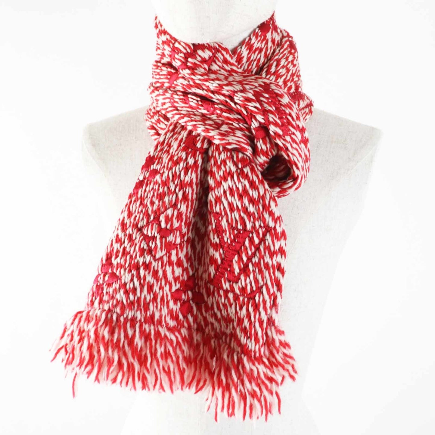 Louis Vuitton M70424 Echarpe Logomania Mix Wool And Silk Knit Scarf With Fringe