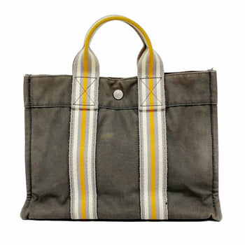 Hermes Handbag Foul Tou Pm Canvas Grey Orange