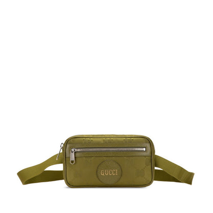 Gucci Gg Nylon Off The Grid Waist Bag/Body Bag 631341 Khaki Green Leather