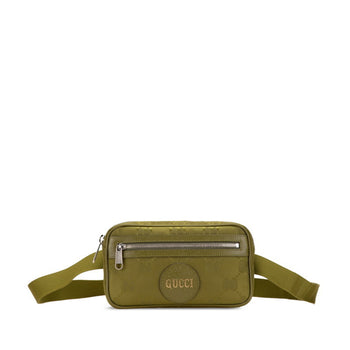 Gucci Gg Nylon Off The Grid Waist Bag/Body Bag 631341 Khaki Green Leather