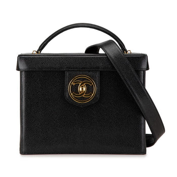 Chanel Coco Mark Vanity Bag Shoulder 2-Way Black Caviar Skin