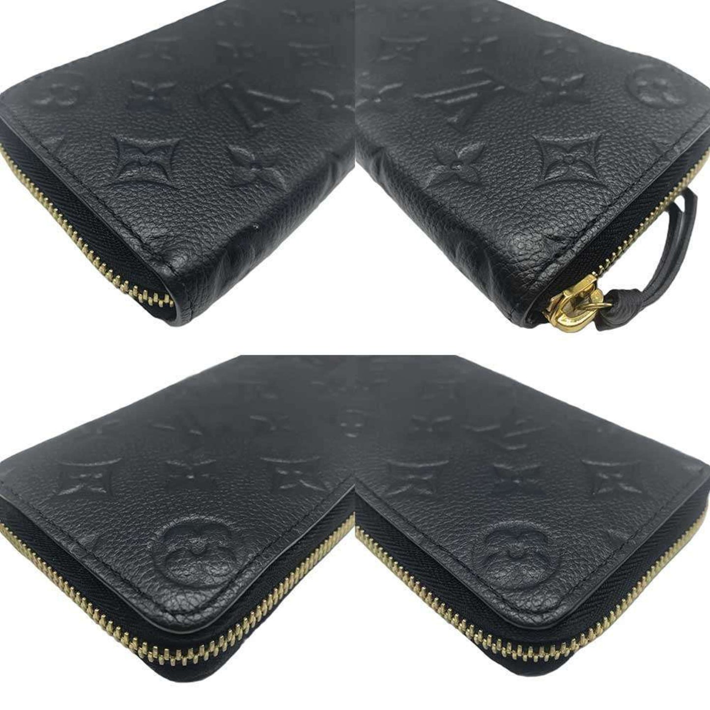 Louis Vuitton Long Wallet Portefeuille Clemence Monogram Empreinte Black Round M60171