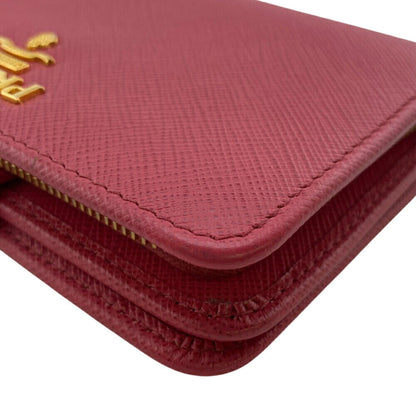 Prada 1Ml018 Saffiano Bifold Wallet Pink