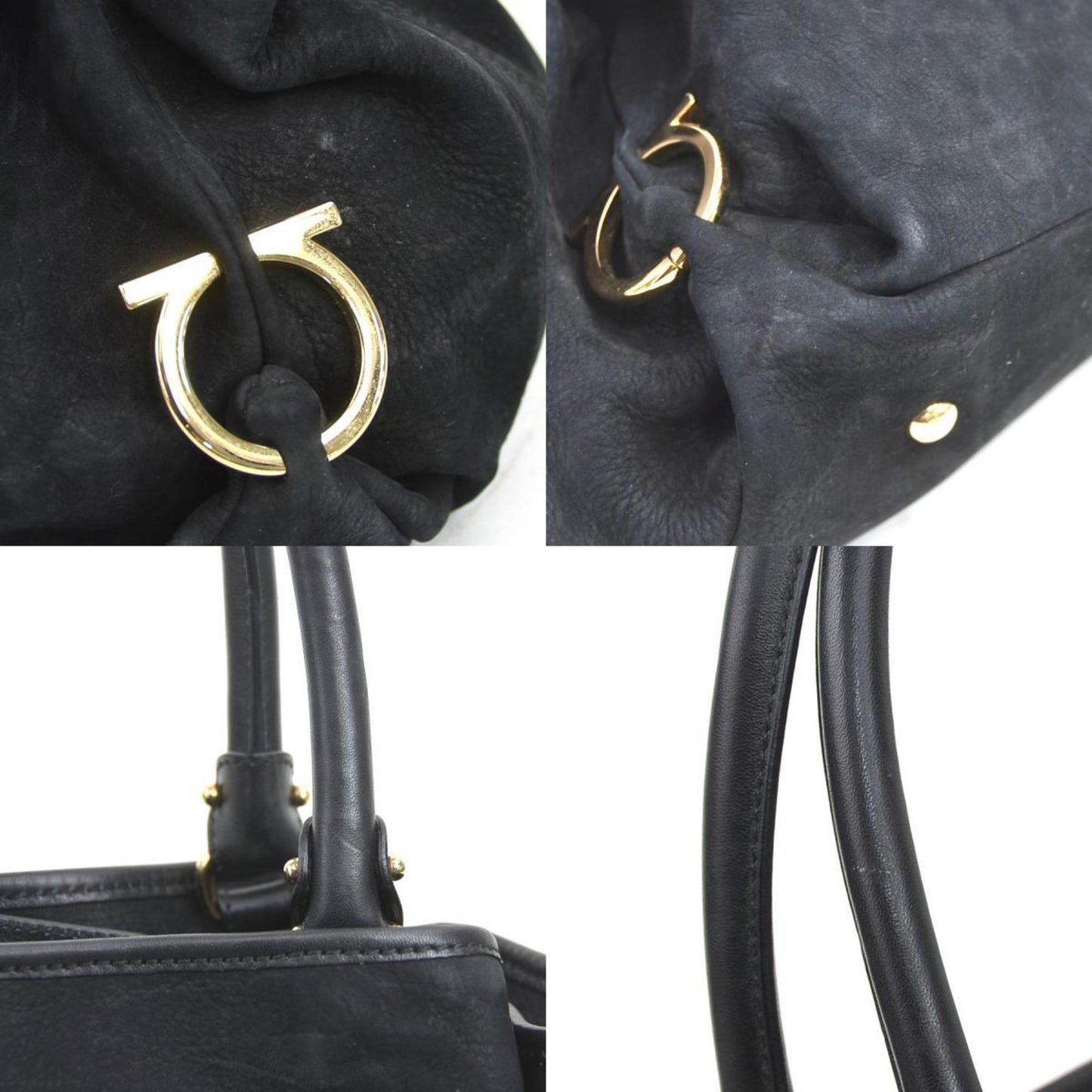 Salvatore Ferragamo Gancini Handbag In Nubuck Leather