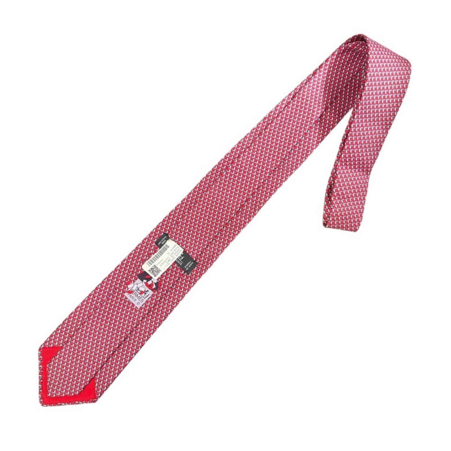 Hermes All-Over Print Silk Tie In Multicolored Red