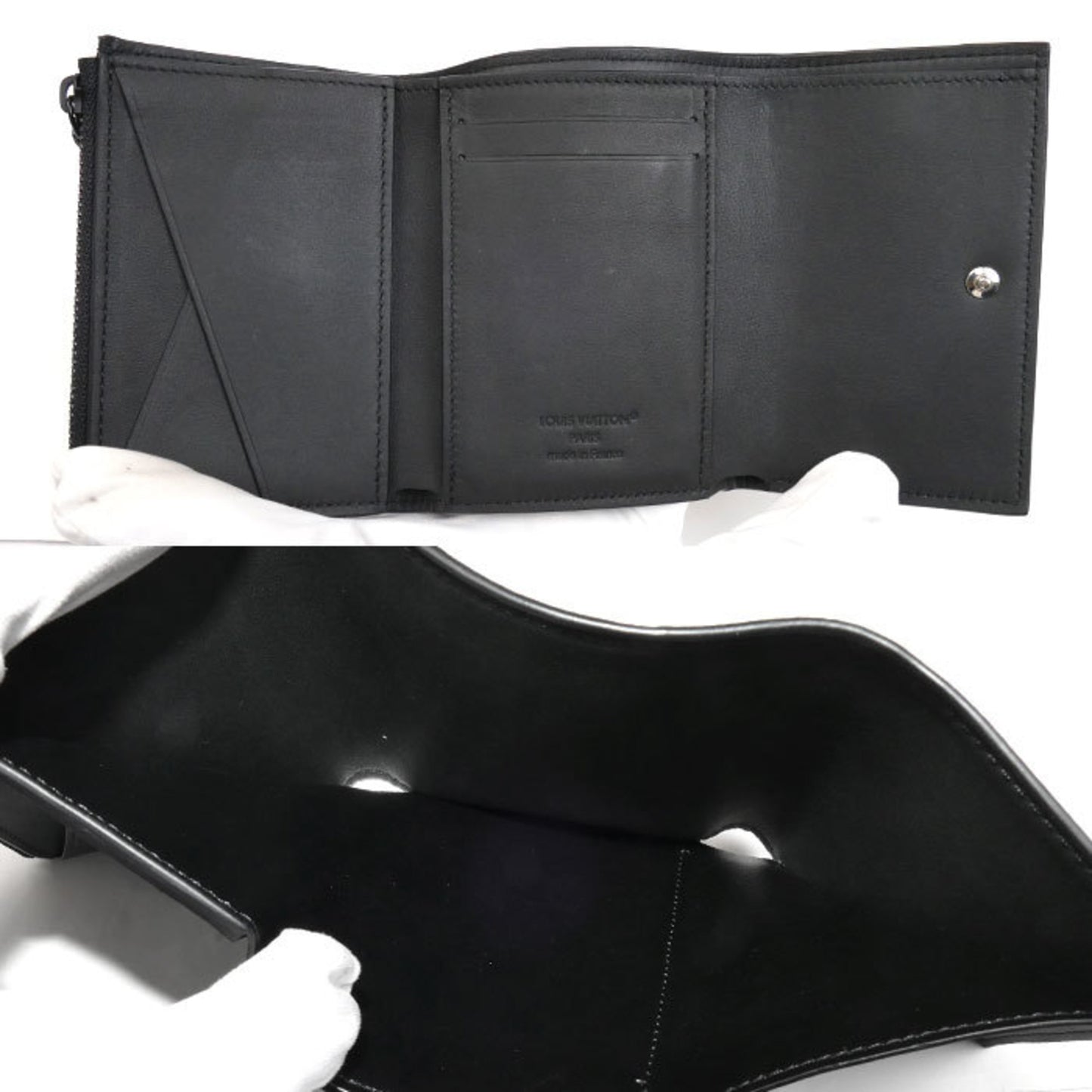 Louis Vuitton Victor Wallet Compact Tri-Fold Monogram Shadow Black M12635