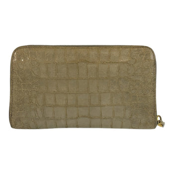 Miumiu Miu Embossed Gray Leather Long Wallet