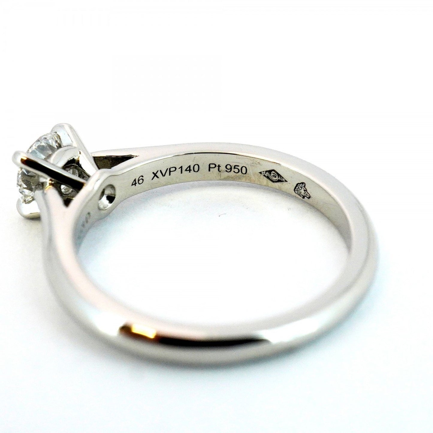 Cartier Solitaire Ring 1Pd Pt950 Platinum Diamond 0.34Ct #46
