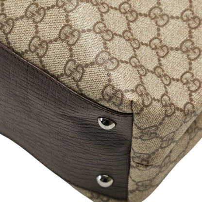 Gucci Gg Supreme Tote Bag Handbag 131219 Beige Brown Leather