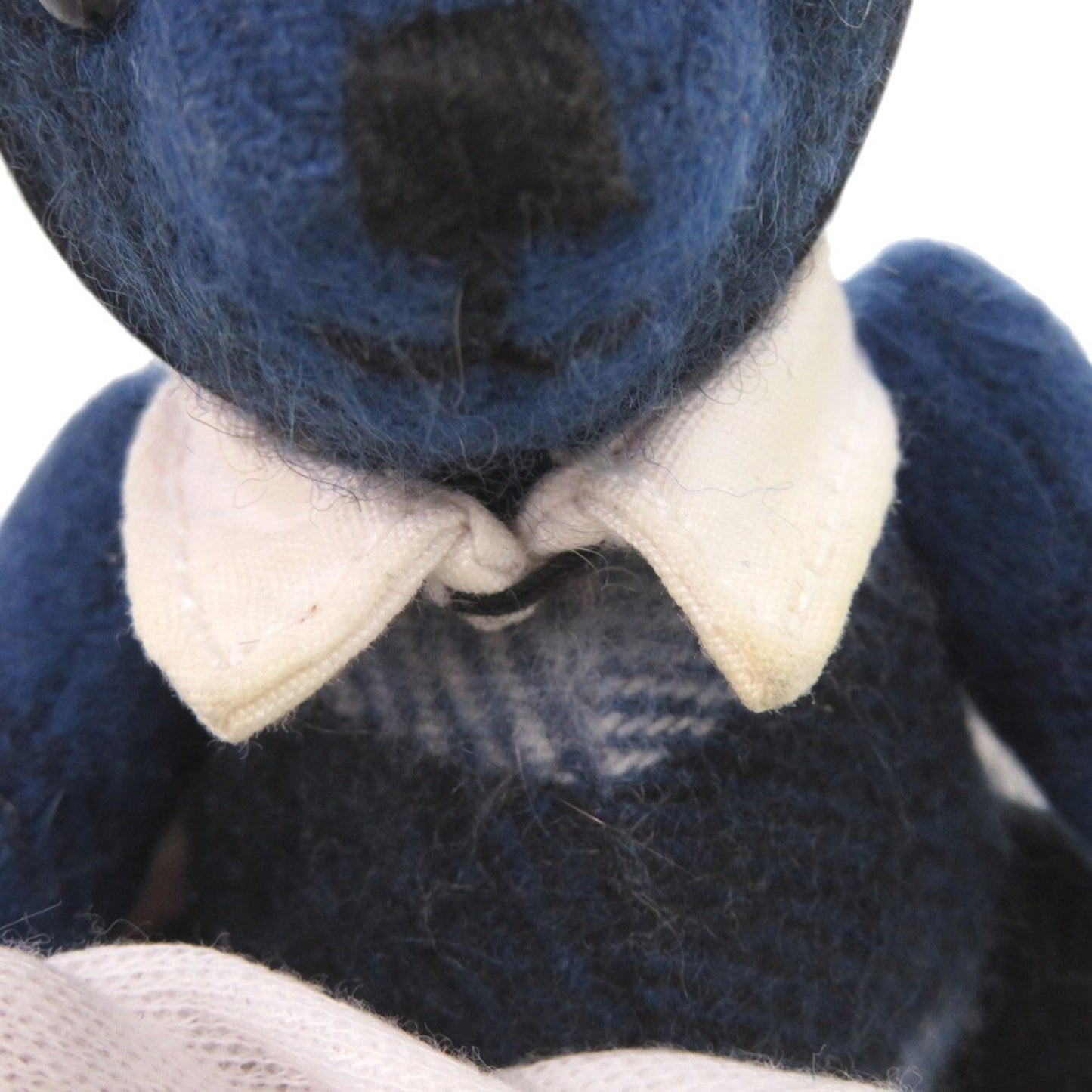 Burberry Thomas Bear Charm Cashmere/Leather Blue Keychain 1675 Burberry