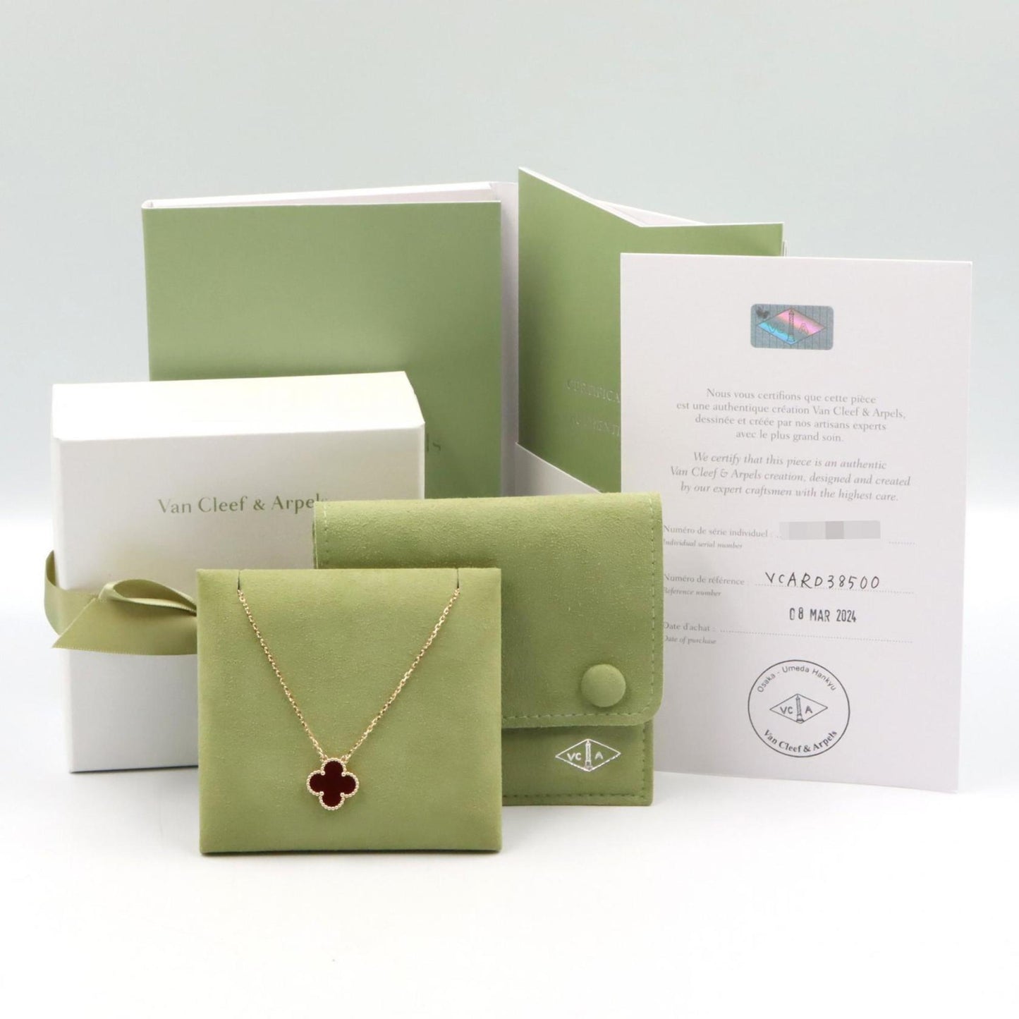 Van Cleef & Arpels Vintage Alhambra Necklace With Carnelian