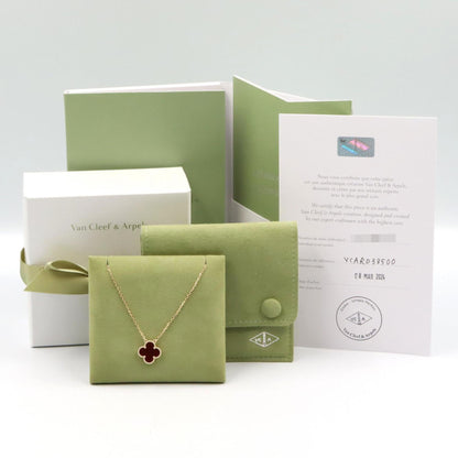 Van Cleef & Arpels Vintage Alhambra Necklace With Carnelian