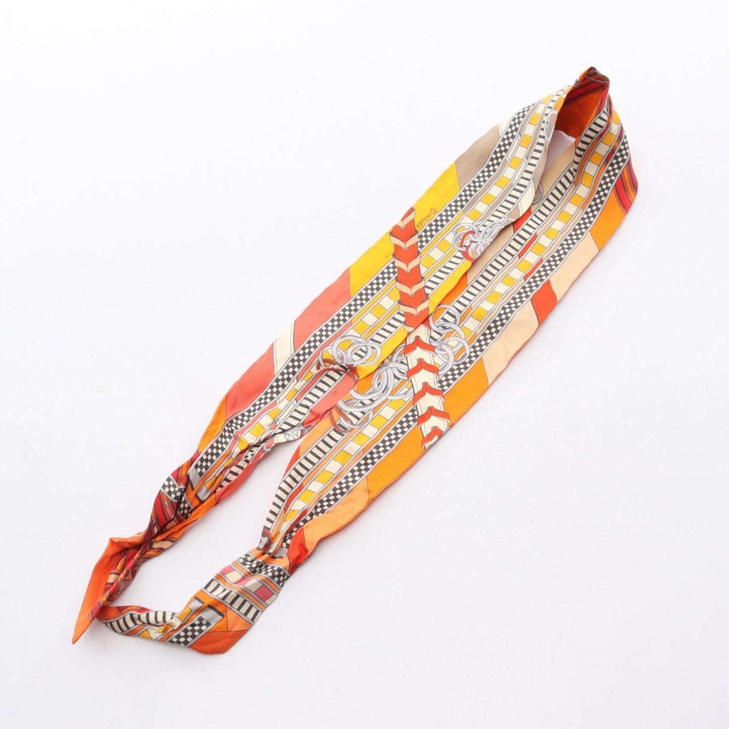 Hermes Herms Twilly Brides Et Gris Silk Scarf For Women