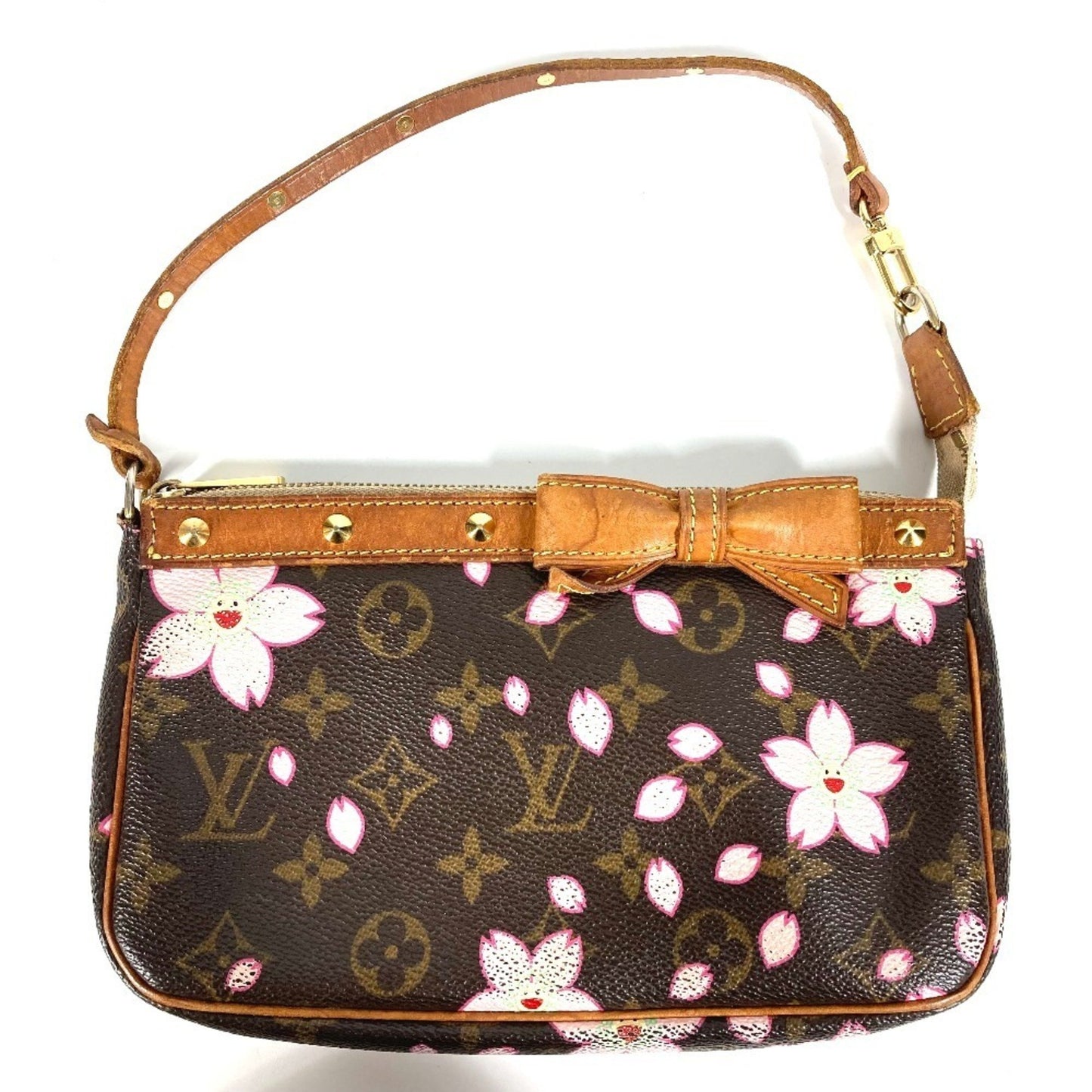 Louis Vuitton M92006 Monogram Cherry Blossom Pochette Accessoires By Takashi Murakami. Mini Handbag