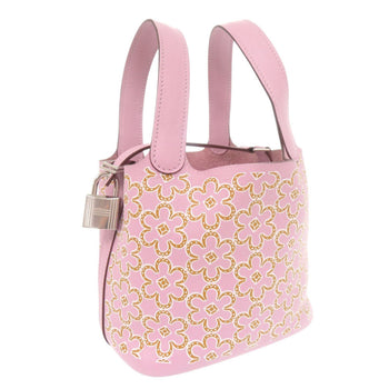 Herms Picotin Lock Micro Lucky Daisy Handbag In Swift Leather