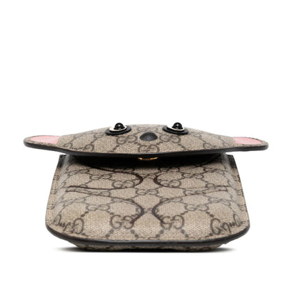 Gucci Gg Supreme Teddy Bear Mini Shoulder Bag (752577) In Beige