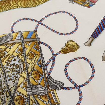 Herms Hermes Carr 90 Les Tambours Silk Scarf
