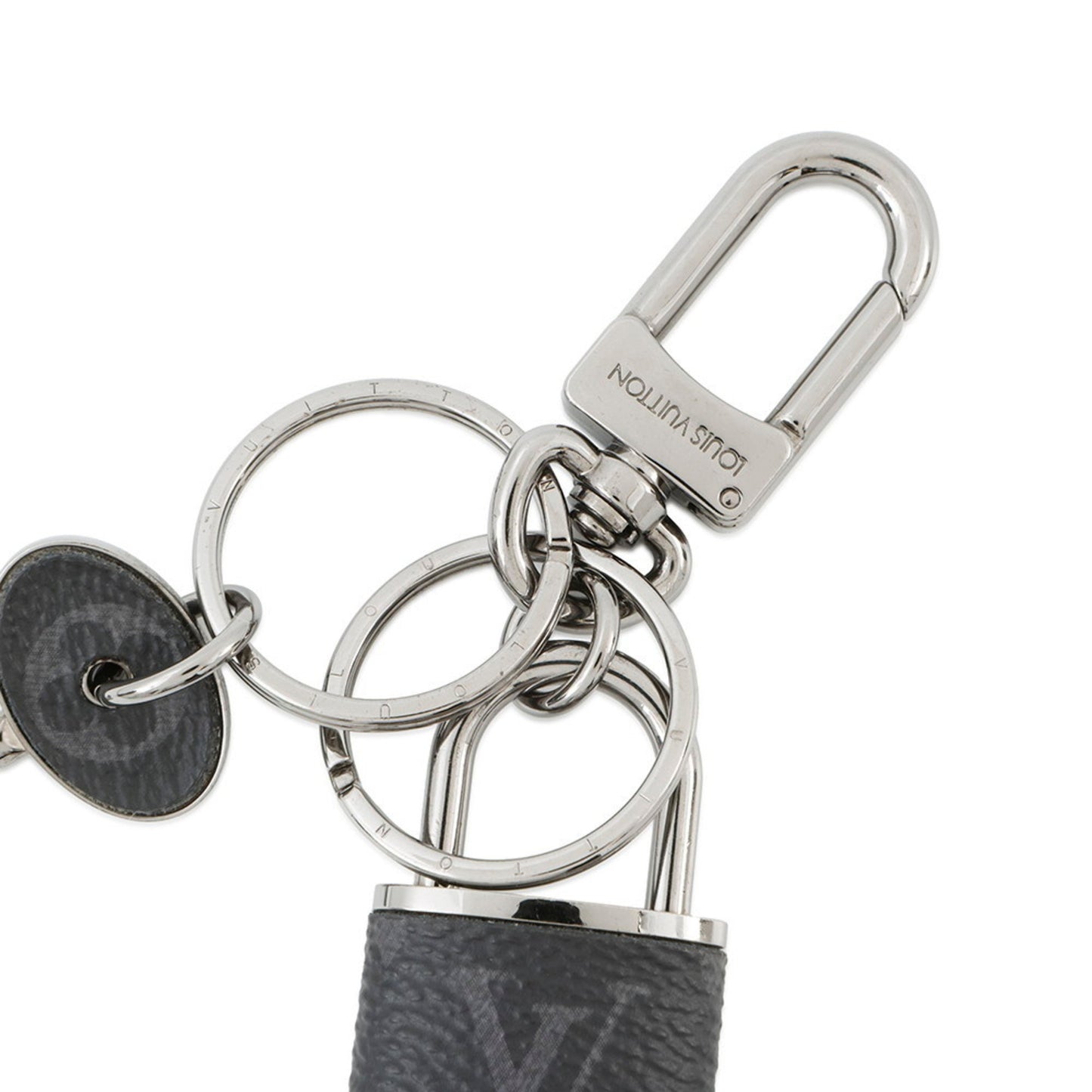 Louis Vuitton Monogram Eclipse Porte-Cls Padlock & Key M61951 Black