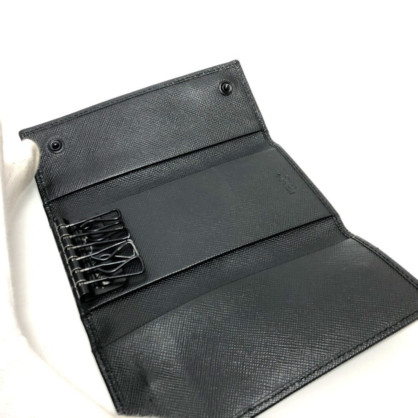 Prada Camouflage 6-Key Holder Long Key Case Nylon