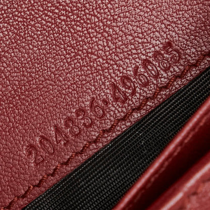 Gucci Diamante Interlocking Long Wallet 204836 Beige Red Canvas Leather