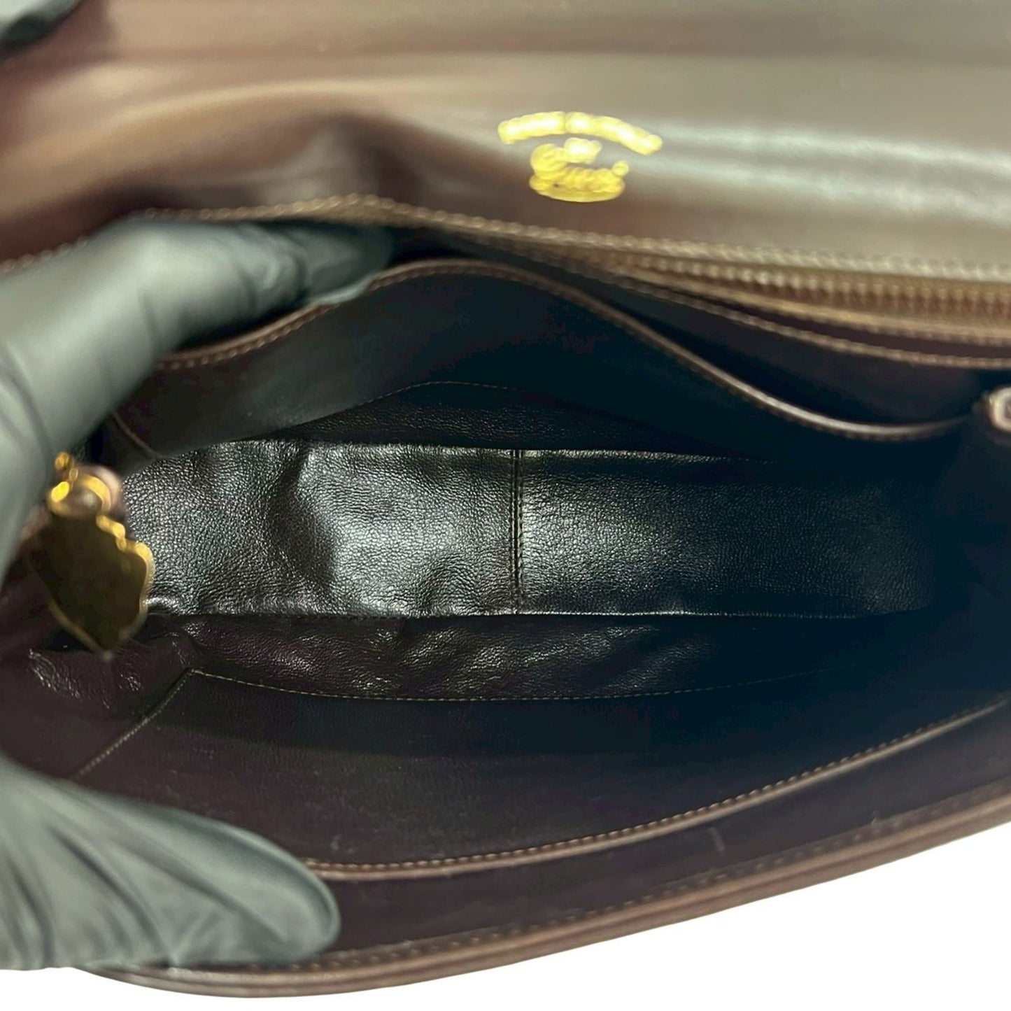 Gucci Old Gucci Vintage Gg Logo Leather Handbag Tote Bag Brown 70578