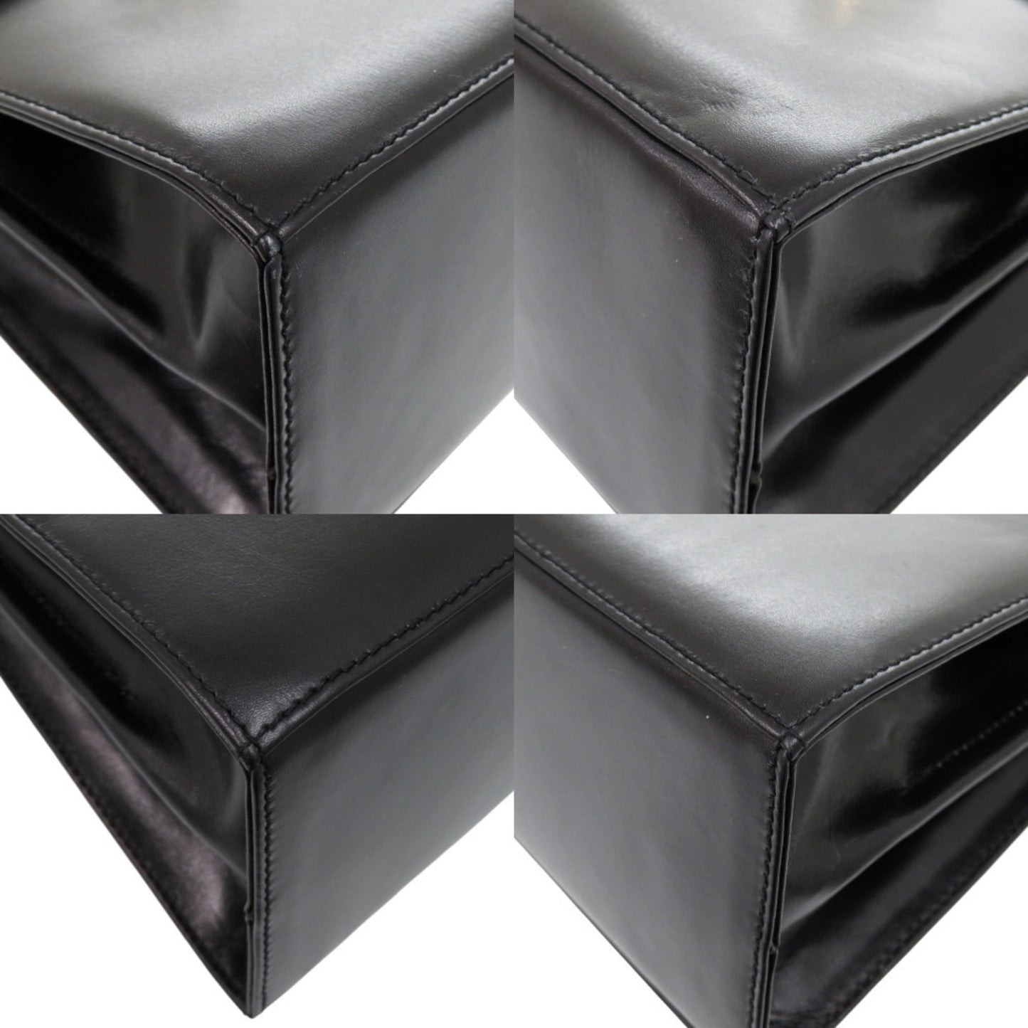 Salvatore Ferragamo Gancini Leather Handbag In Black With Gold Hardware