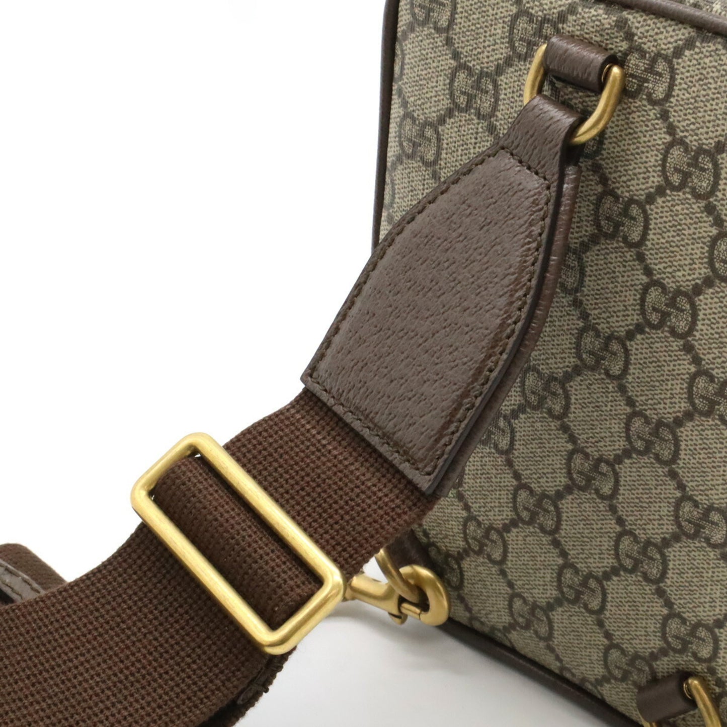 Gucci Ophidia Gg Supreme Body Bag Shoulder Sherry Line Pvc Beige Brown 752565