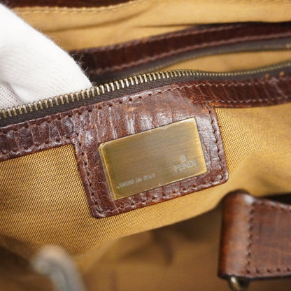 Fendi Zucca Nylon Canvas Handbag In Brown