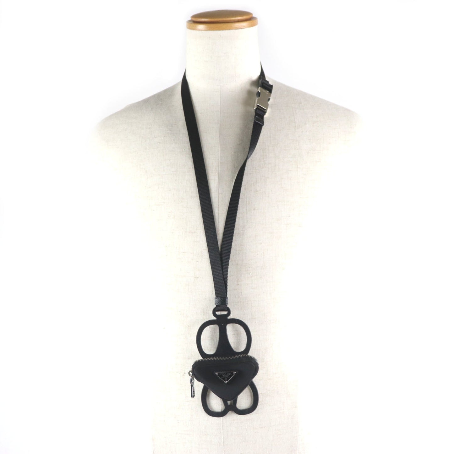 Prada 1Zt054 Nylon Re-Nylon Triangle Logo Neck Strap Phone Holder Smartphone Black Made In Italy