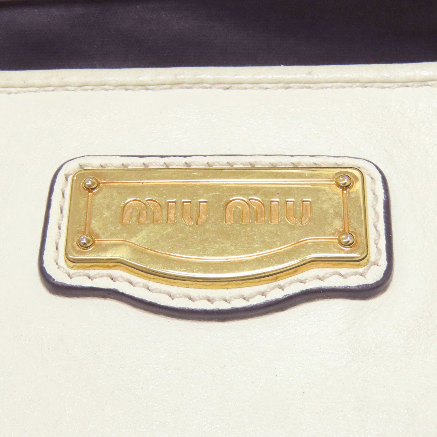Miu Miu Miu Logo Tote Bag Leather