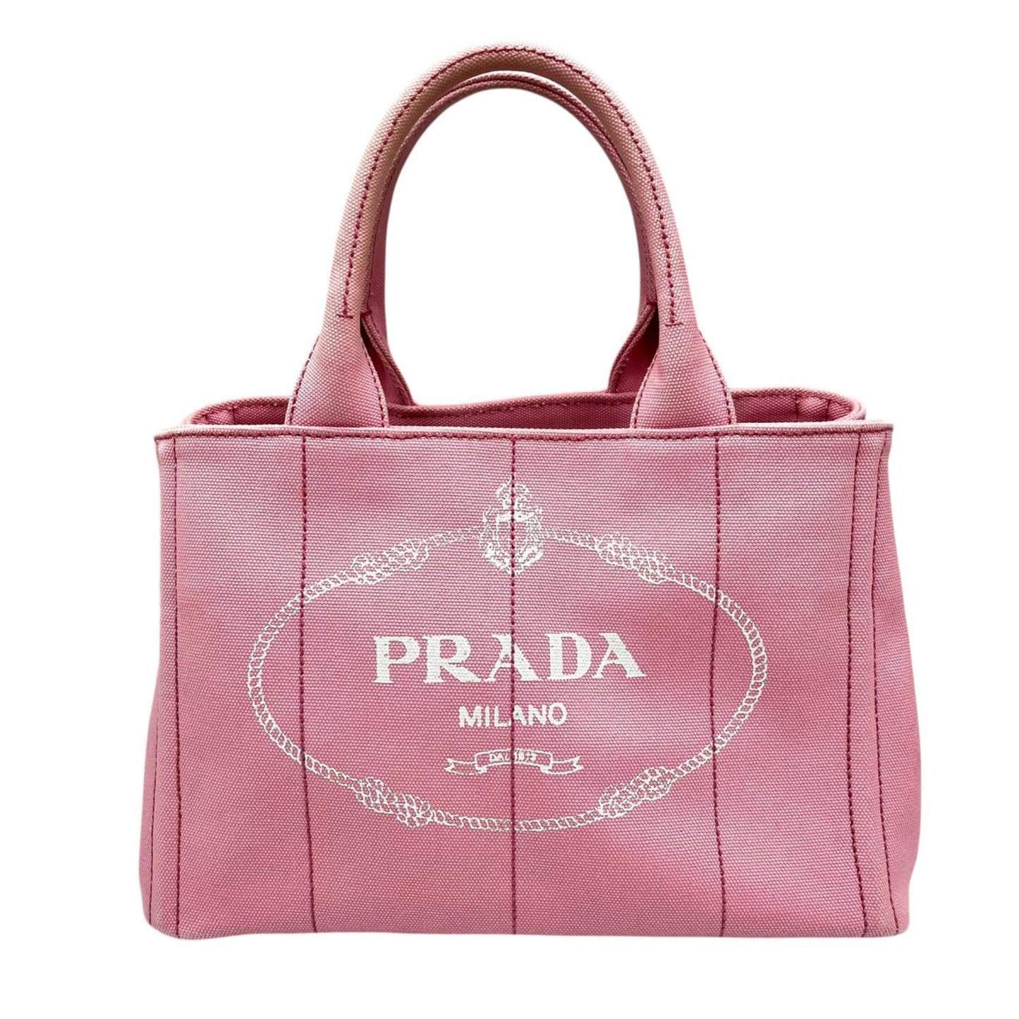 Prada Canapa Handbag B2439G Canvas Pink