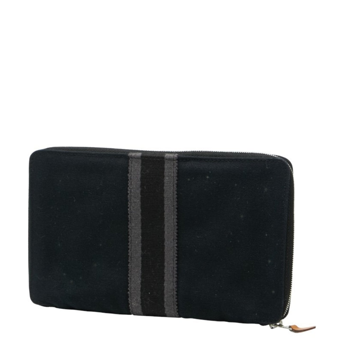 Hermes Herms Gm Fouletour Round Zip Long Wallet In Black