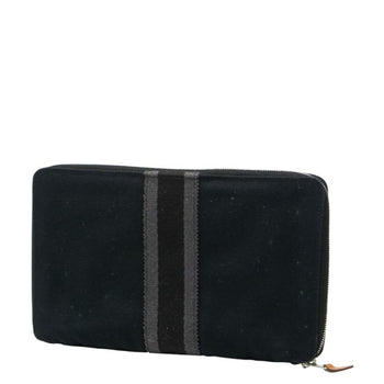 Hermes Herms Gm Fouletour Round Zip Long Wallet In Black