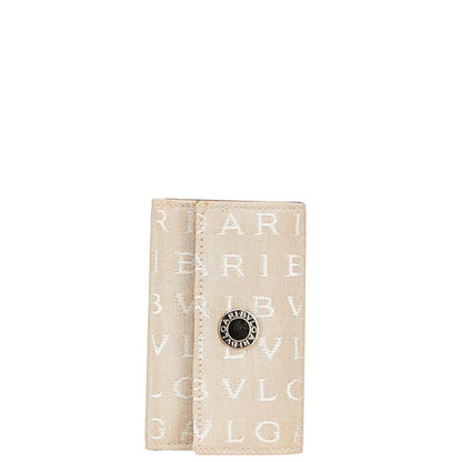 Bvlgari Logomania 6-Ring Key Case In Beige