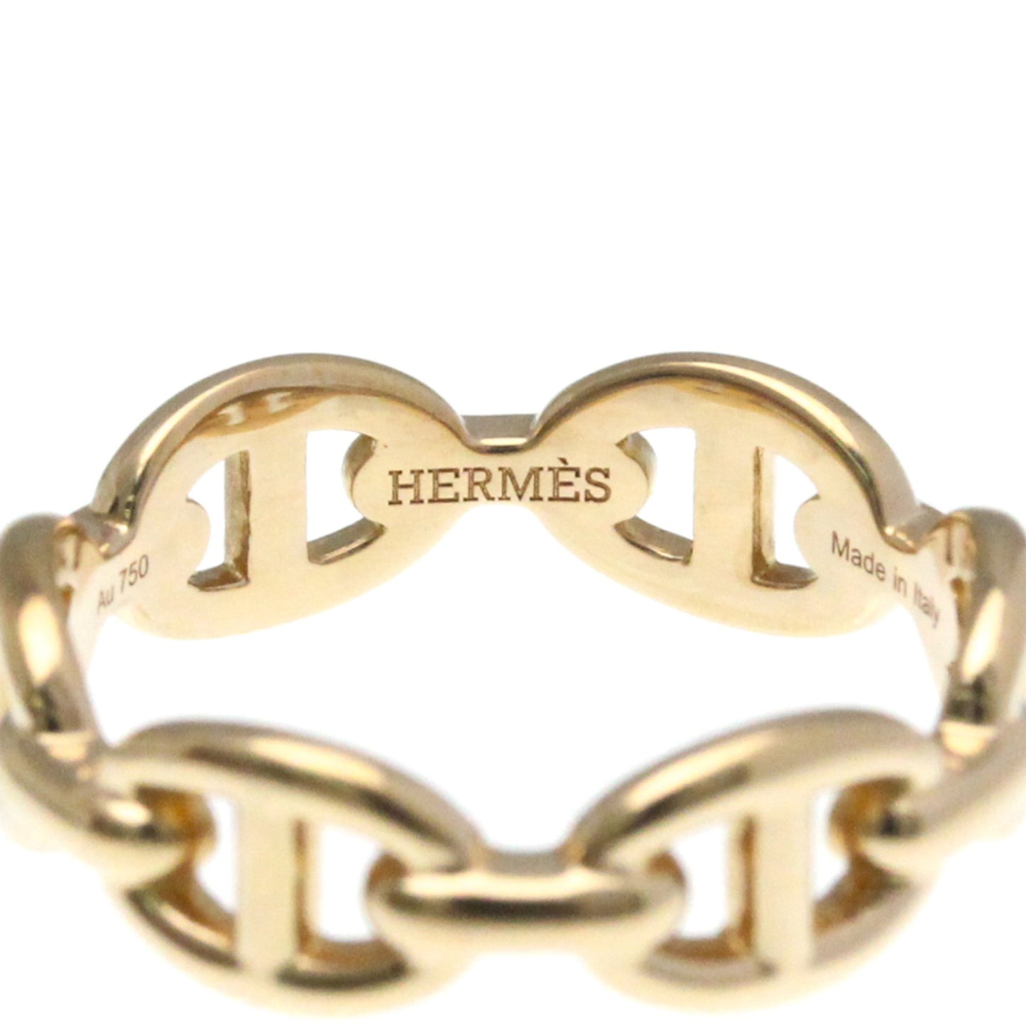 Hermes Chaine D'Ancre Ring Pink Gold (18K) Fashion No Stone Band Ring Pink Gold
