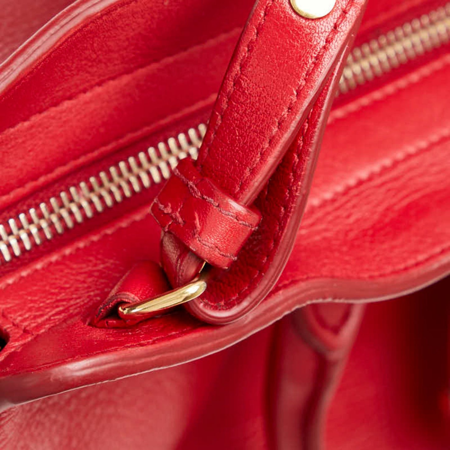 Saint Laurent Petit Cabas Handbag/Shoulder Bag 2Way 311210 Red Leather