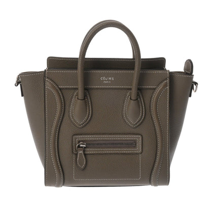 Pre-Owned Celine Luggage Nano Shopper In Greige Calfskin