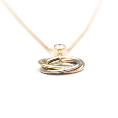 Cartier Baby Trinity 1P Diamond Necklace Pink Gold (18K)