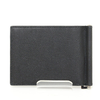 Saint Laurent Paris Bill Clip Wallet In Grained Leather