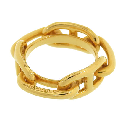 Hermes Lugate Chaine D'Ancre Scarf Ring In Gold With Box